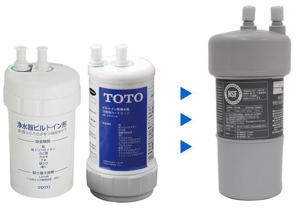 TOTO 純正浄水器カートリッジと互換カートリッジのご案内