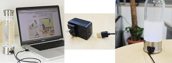 コンセント USB接続で充電可能