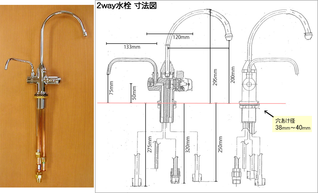 据え置きタイプの日本トリム全製品、三和株式会社還元粋RW-5,RW-6 RW-7 RW-8キューブをビルトインにするフォーセット（水栓）のご紹介
